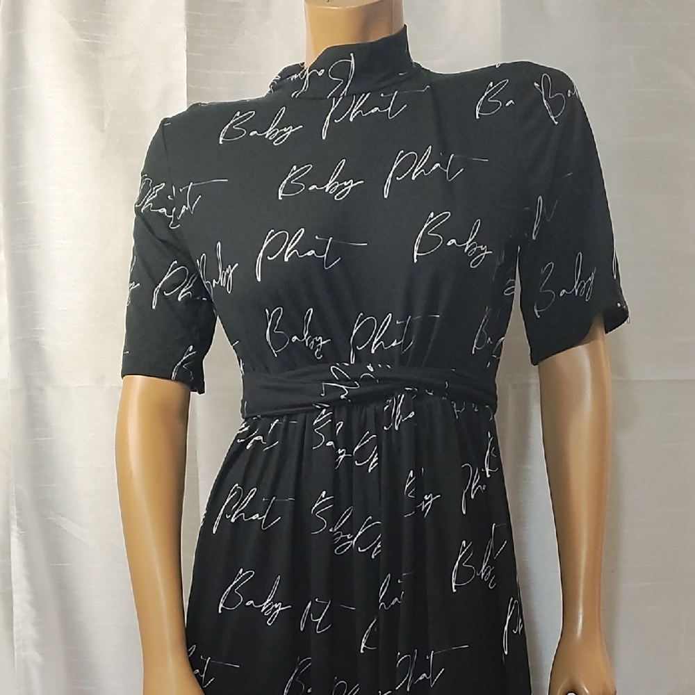 Black Graphic Print‎ Dress